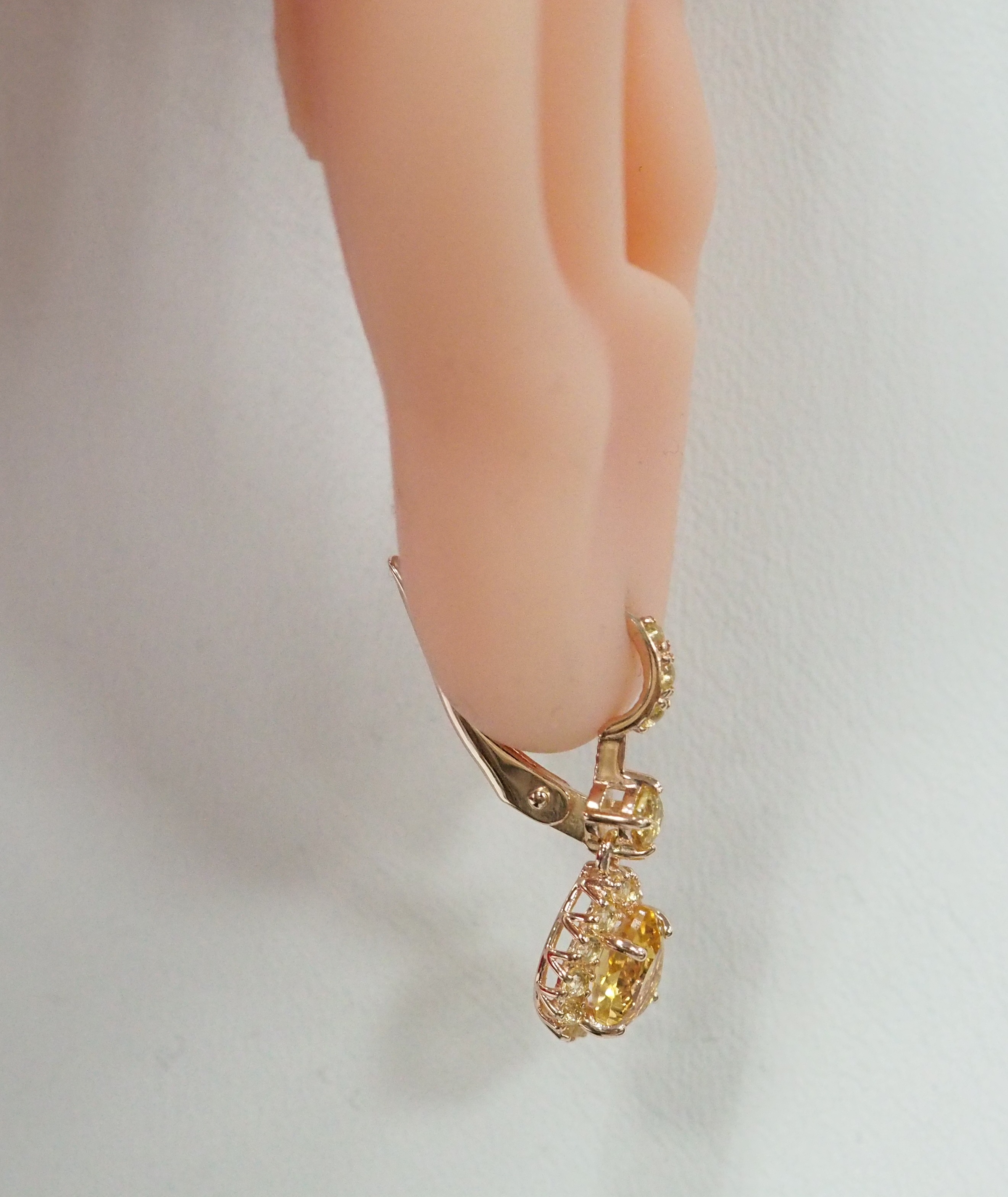 Серебряные серьги с цитринами